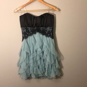 Black and mint cocktail dress